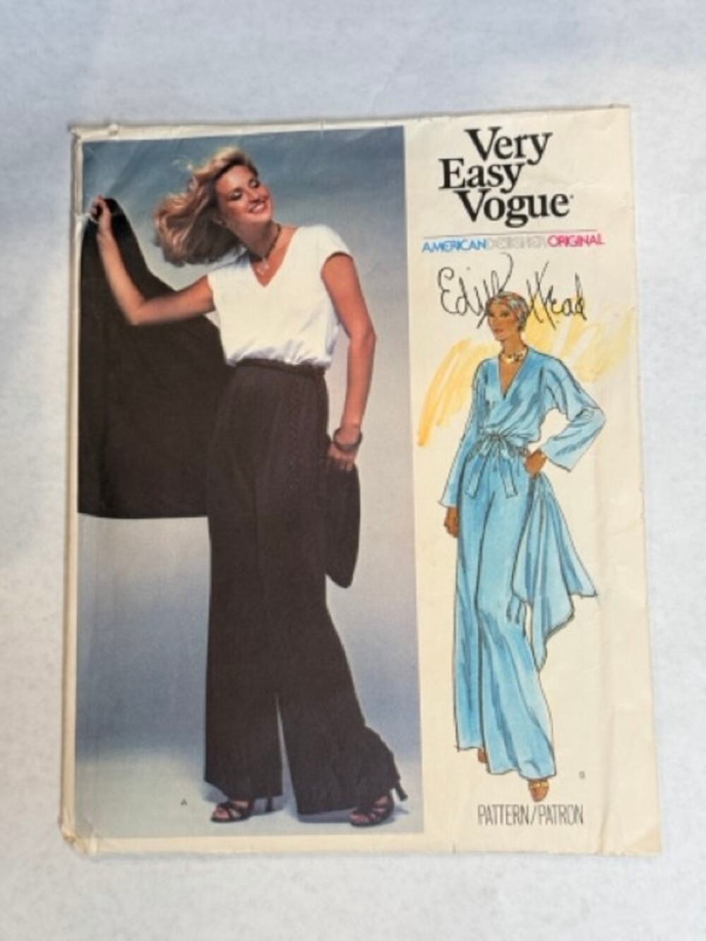 1978 Vogue 1562 Edith Head Jumpsuit Pattern Sz 8 Uncut Original Label Vintage